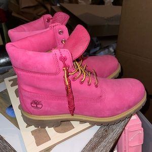 Timberland boots, size 10, Pink, Like New